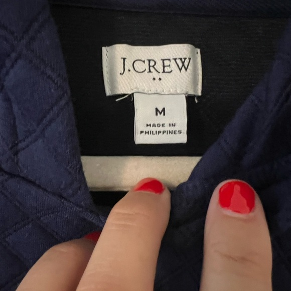 J. Crew Navy Quilted Hoodie size M (SKU K134) - Picture 3 of 10